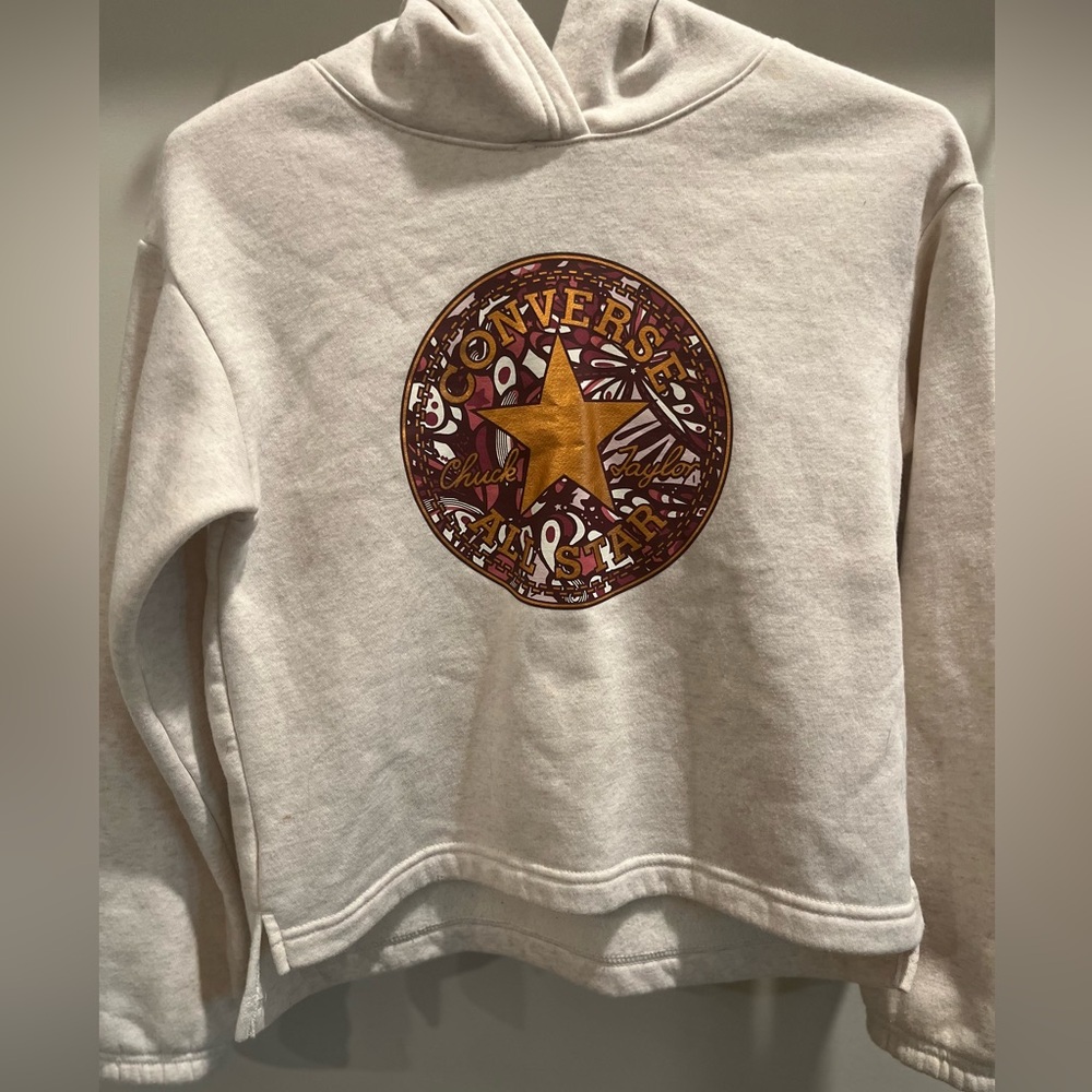Converse All Star Logo Sweatshirt in Cream and Gold